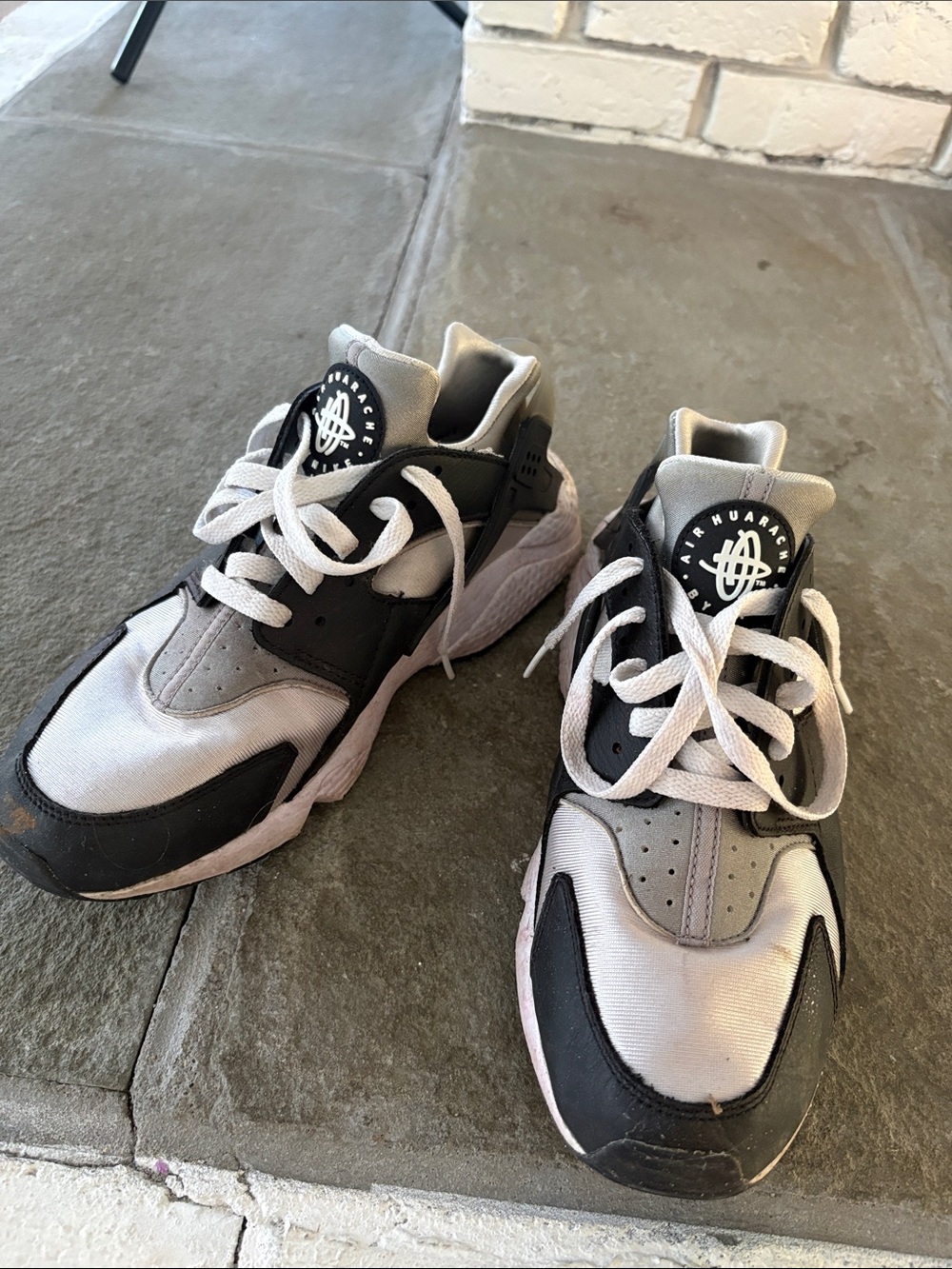 Men Black and Gray Athletic Sneakers - Nike Huarache Style